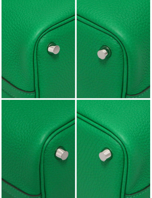 Sac Picotin 18 HERMES cuir togo vert bambou