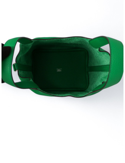 Sac Picotin 18 HERMES cuir togo vert bambou