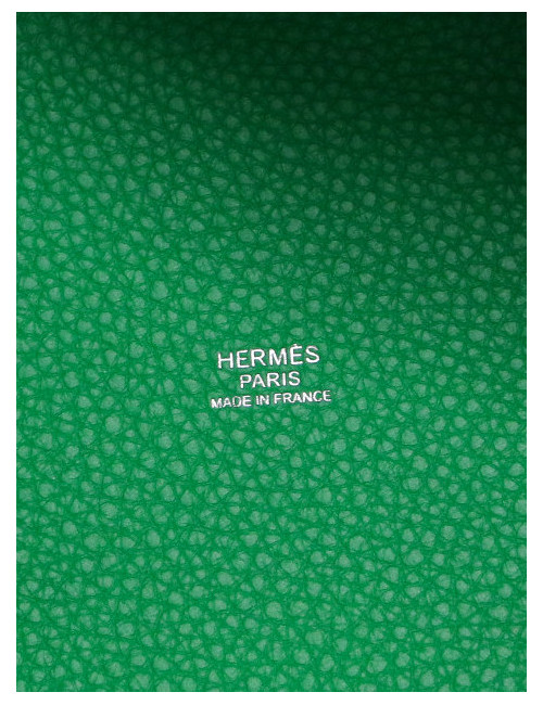 Sac Picotin 18 HERMES cuir togo vert bambou