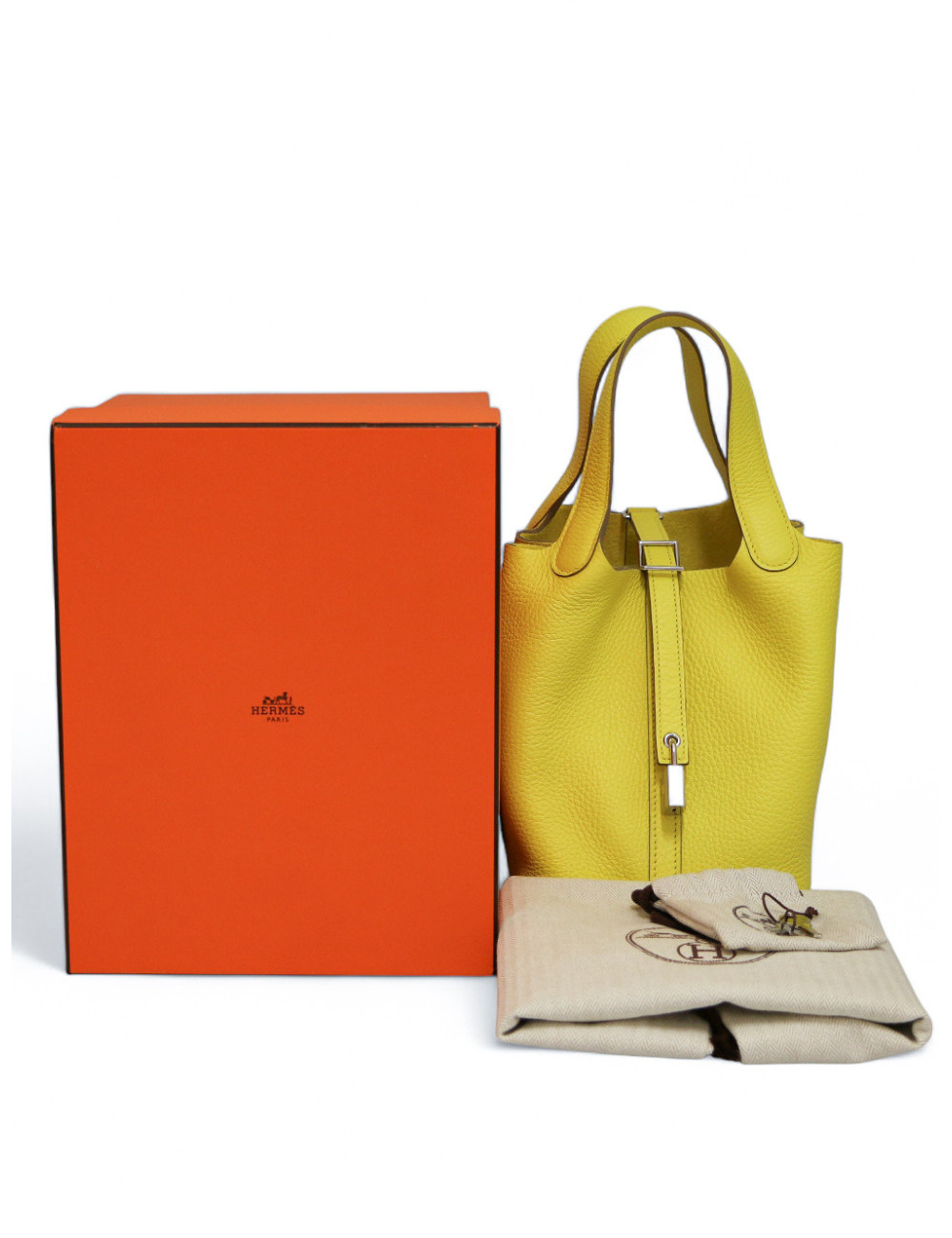 Sac HERMES Picotin 18 jaune