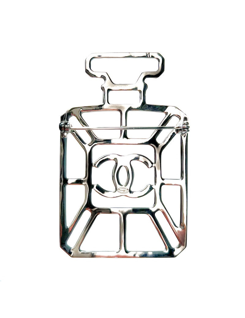 Broche CHANEL flacon N°5 ruthénium strass occasion certifiée