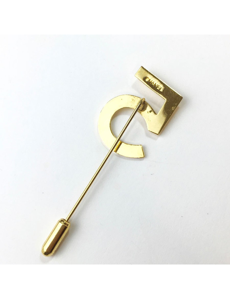 Epingle N°5 CHANEL dorée, occasion certifiée authentique
