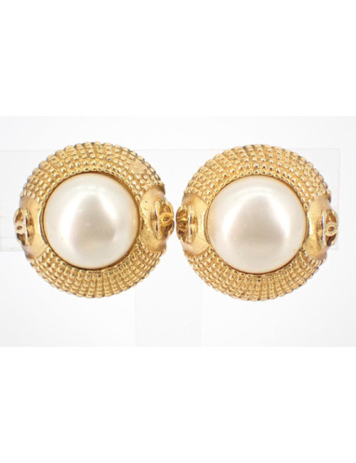 Clips CHANEL pâte de verre vintage