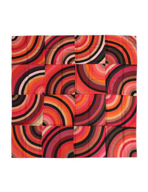 Châle HERMES "Marcelina" en soie twill plume