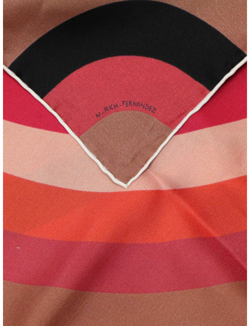 Châle HERMES "Marcelina" en soie twill plume