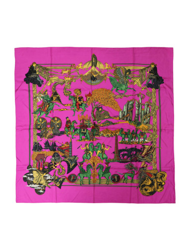 Carré HERMES Au fil de la soie violet