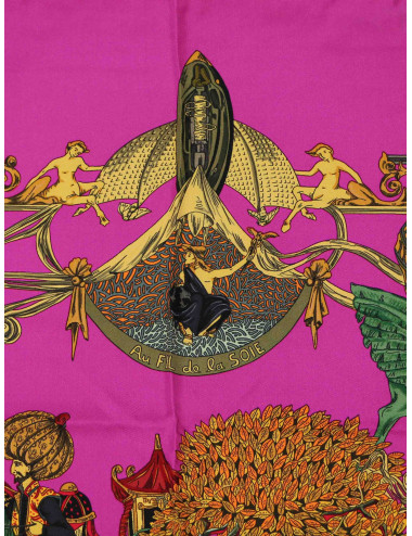 Carré HERMES Au fil de la soie violet 2