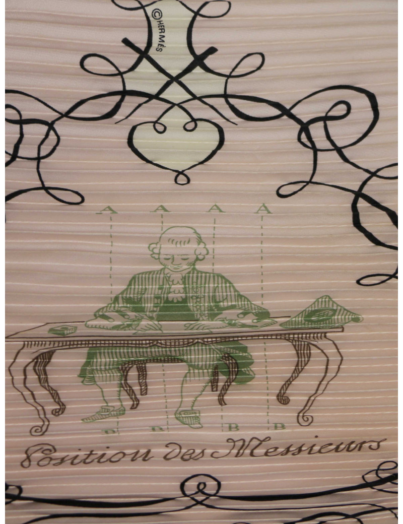 Plissé HERMES l'Art d'Ecrire soie rose