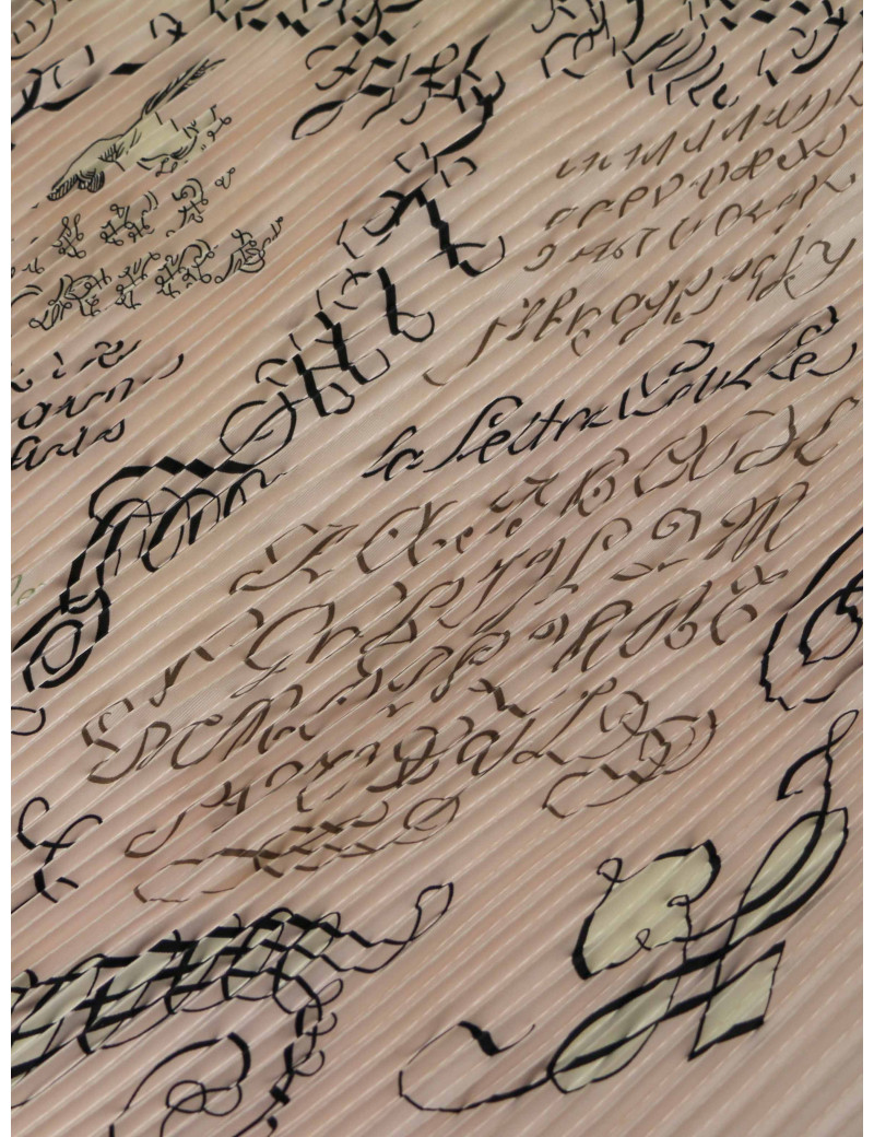 Plissé HERMES l'Art d'Ecrire soie rose