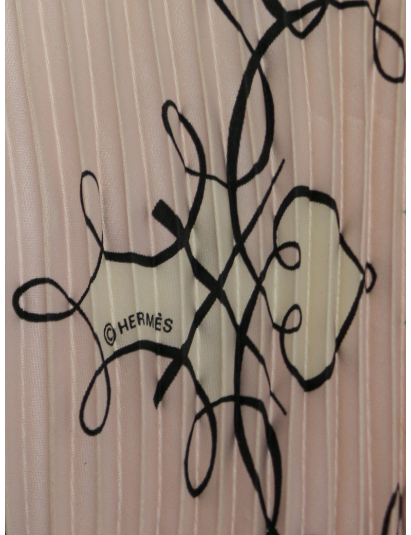 Plissé HERMES l'Art d'Ecrire soie rose