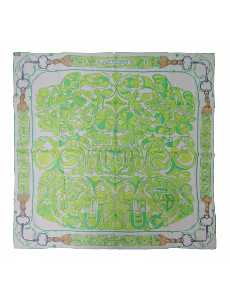 Carré HERMES Folklore vert