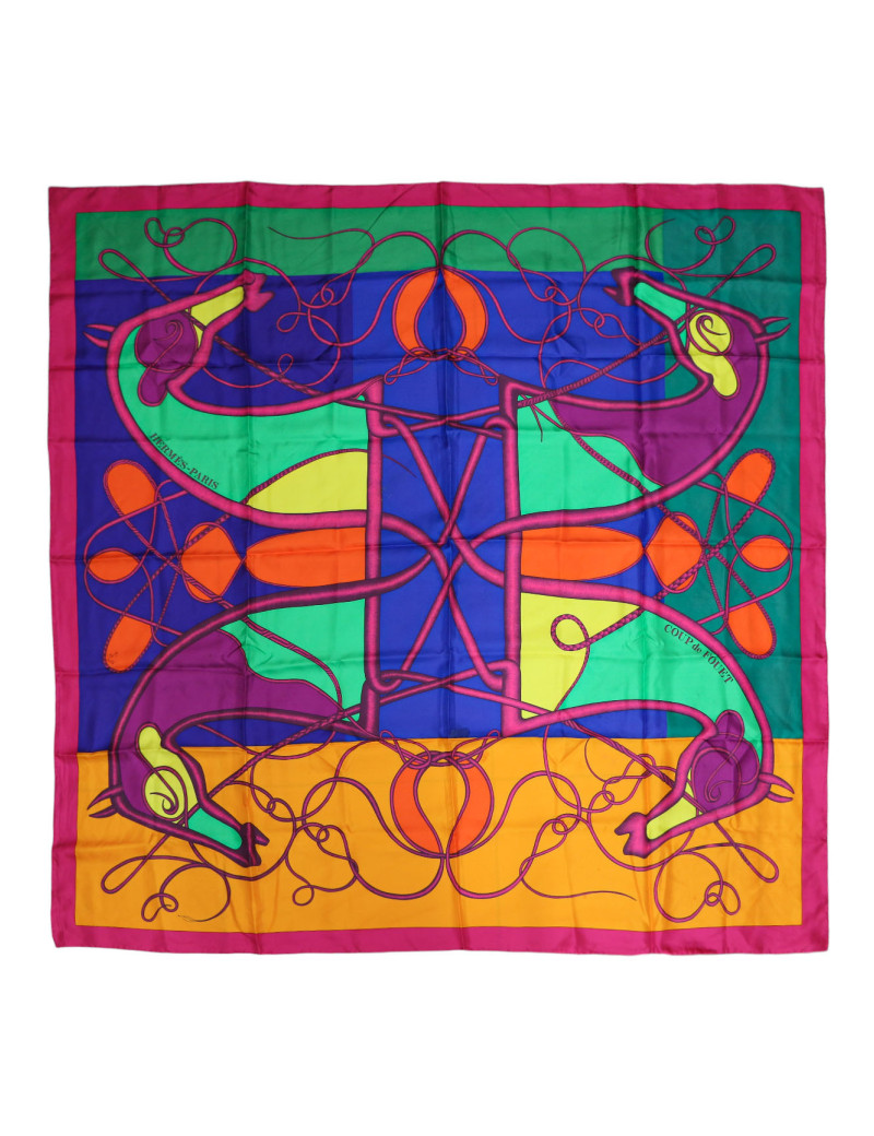 Carré géant HERMES Coup de foudre twill plume