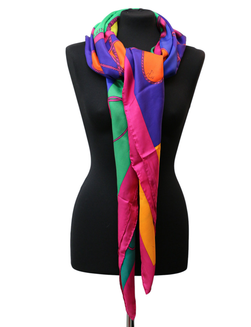 Carré géant HERMES Coup de foudre twill plume