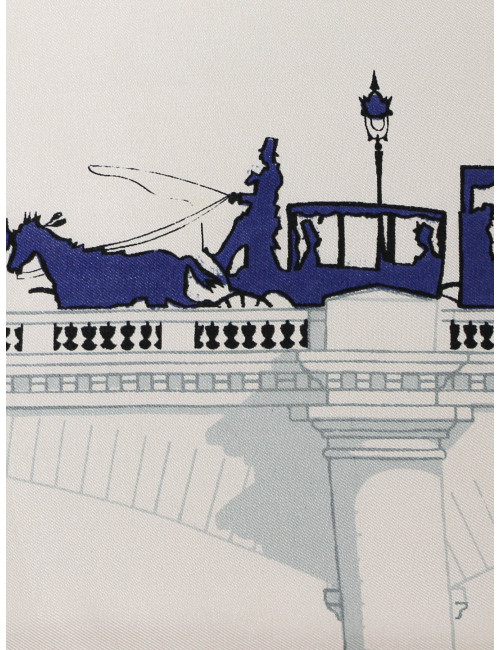 Carré Hermès Les Ponts de Paris bord bleu : certifié authentique