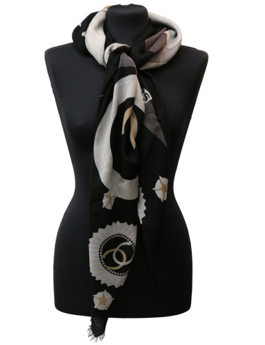Foulard CHANEL Paris-Moscou noir 2008