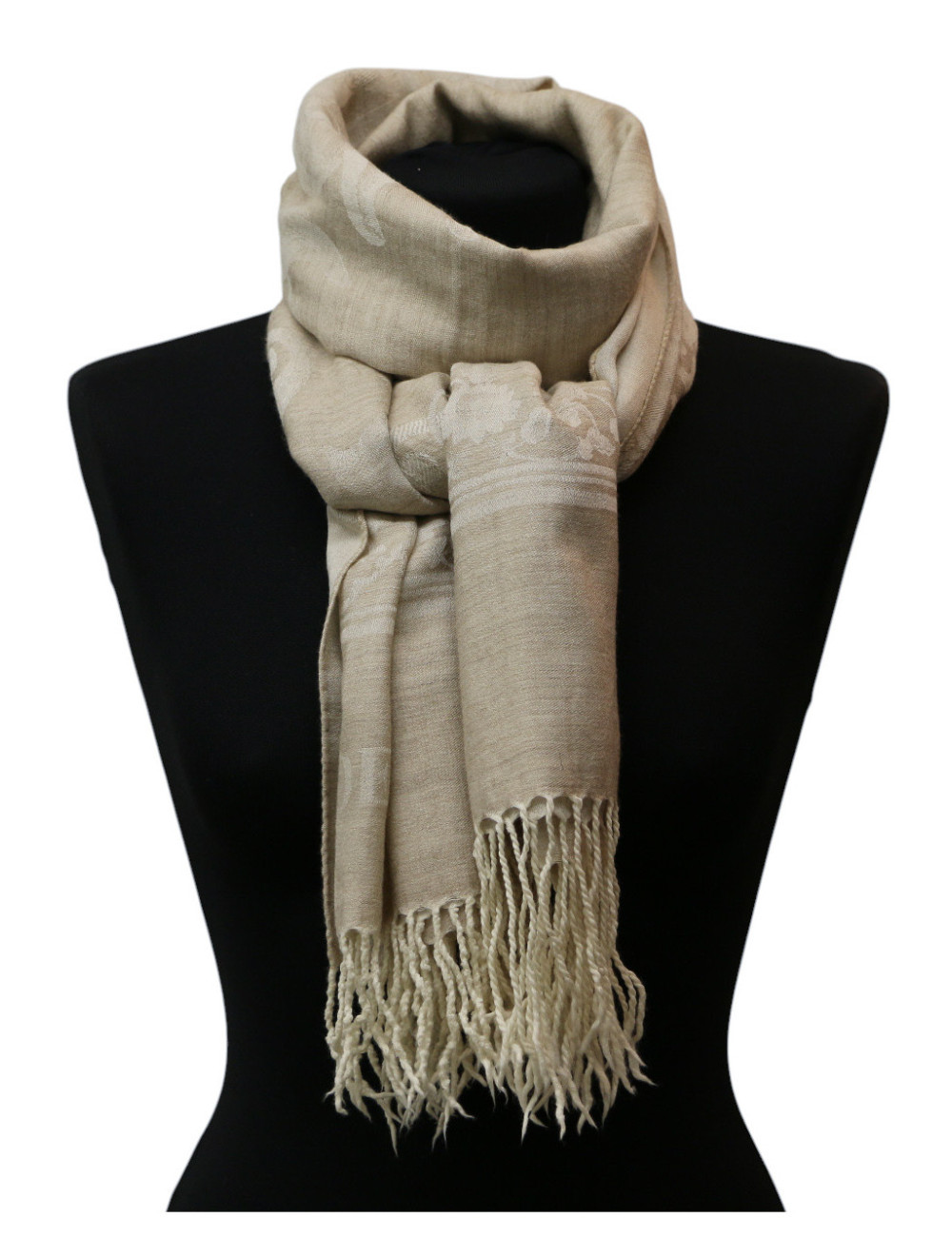 Châle LOEWE beige cachemire et soie