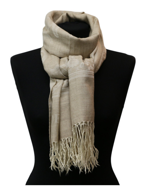 Châle LOEWE beige cachemire et soie