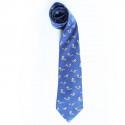 Cravate bleu marine HERMES imprimés chevaux