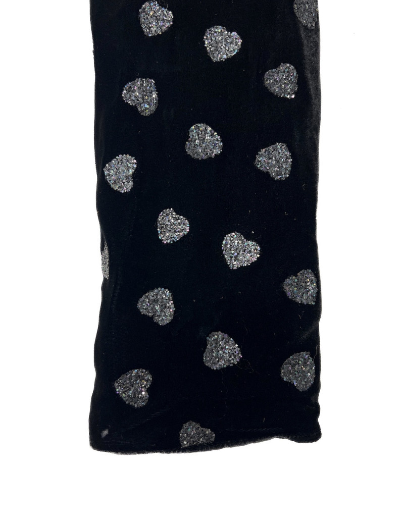 Veste T 42 YVES SAINT LAURENT velours noir coeur brillants