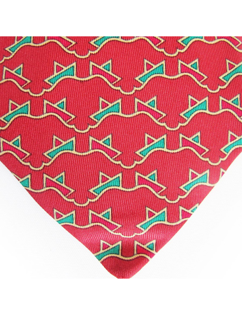 Cravate rouge HERMES imprimés petits bateaux