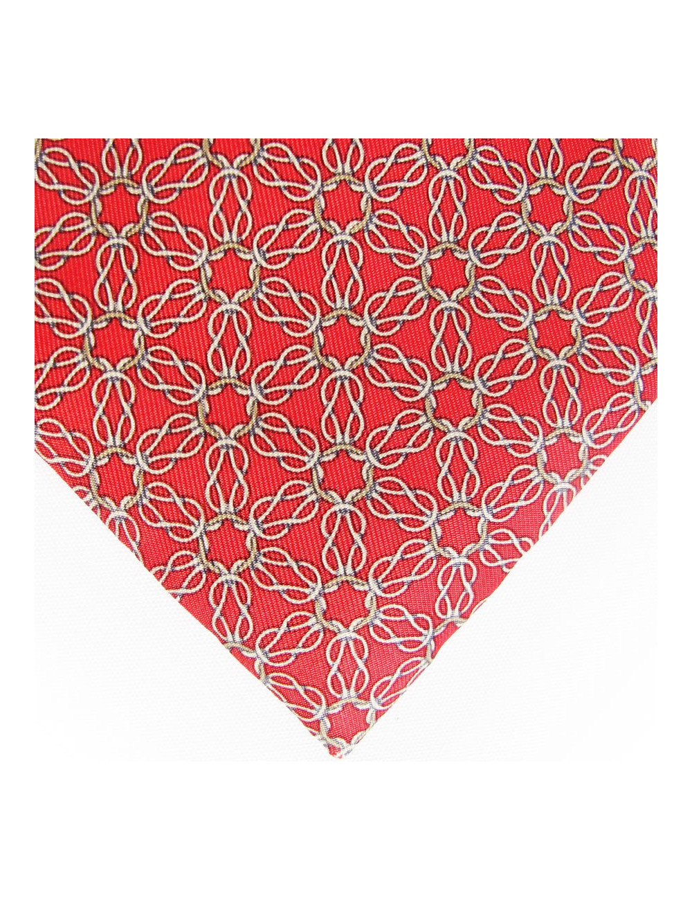 Cravate rouge HERMES avec des cordes entremêlées 