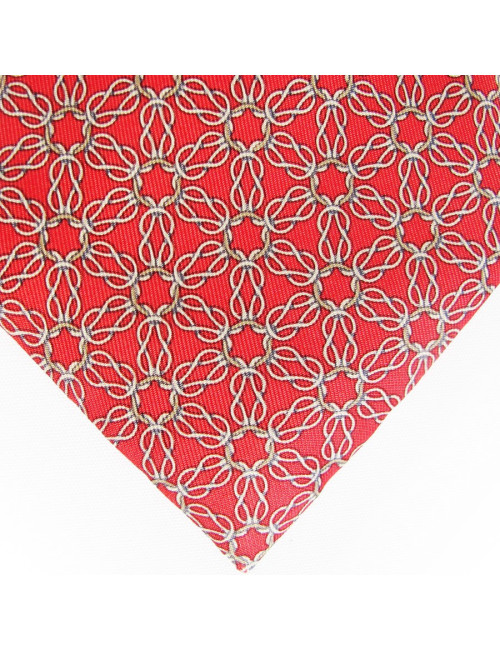 Cravate rouge HERMES avec des cordes entremêlées 