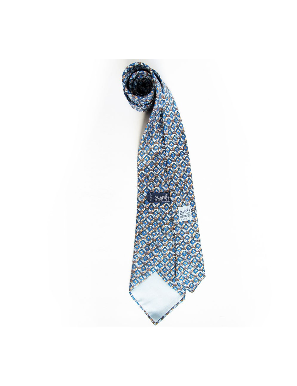 Cravate bleu HERMES météo