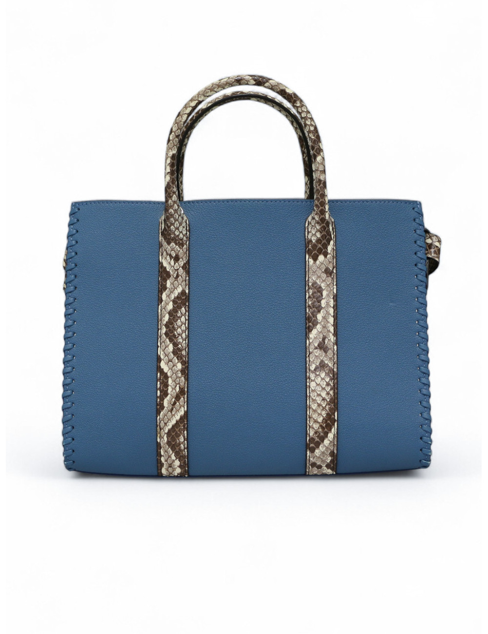 Very Tote Louis Vuitton cuir plume bleu glacier, certifié authentique