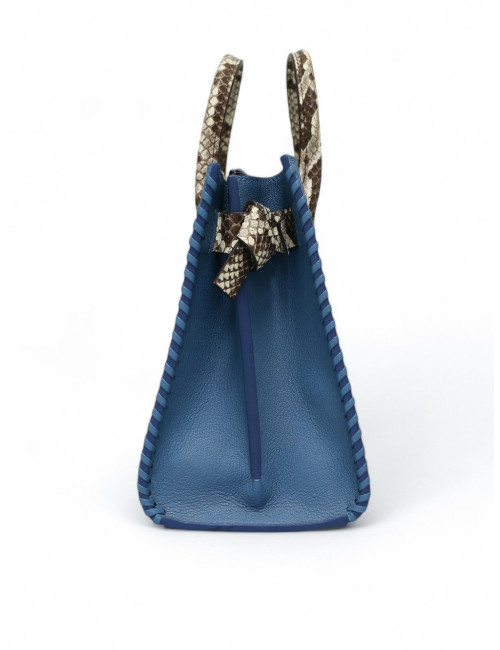 Very Tote Louis Vuitton cuir plume bleu glacier, certifié authentique