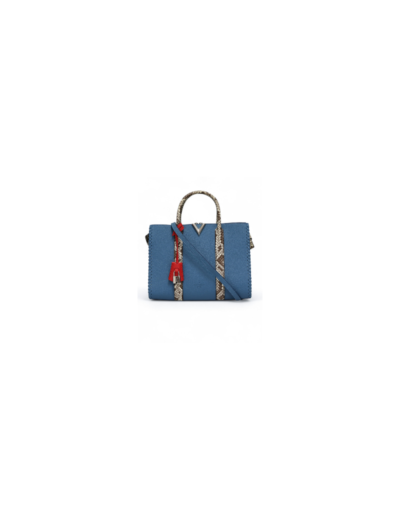 Very Tote Louis Vuitton cuir plume bleu glacier, certifié authentique