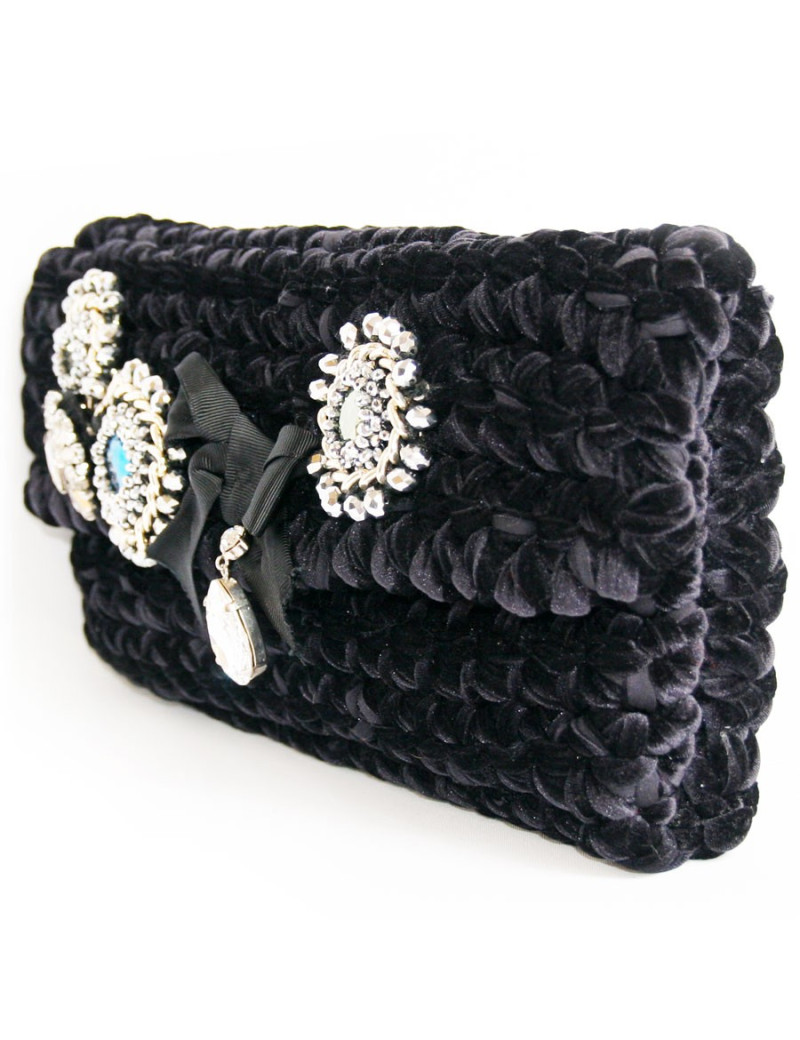 Sac du soir ANONYME velours tressé