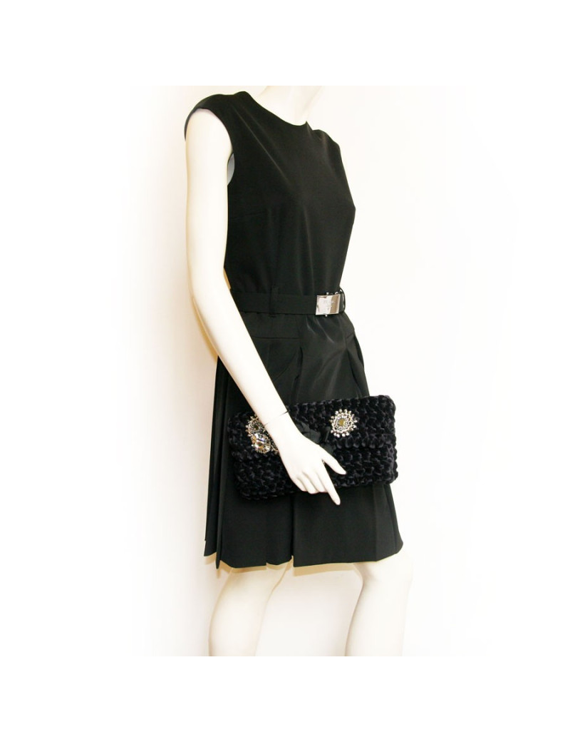 Sac du soir ANONYME velours tressé