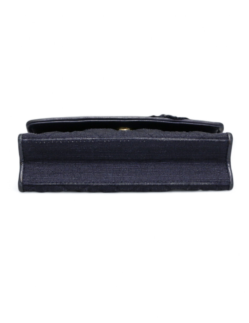 Mini sac CHANEL soie sauvage bleue