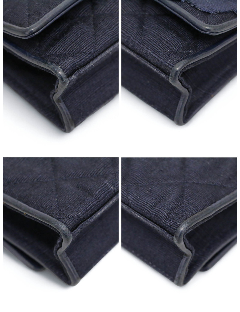 Mini sac CHANEL soie sauvage bleue