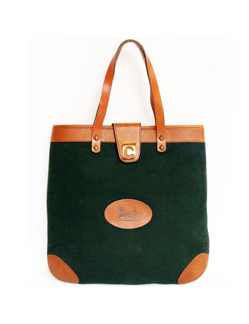 Sac CELINE en feutrine et cuir