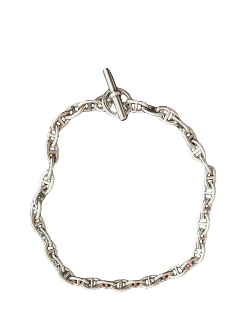 Collier Hermès Chaine d'ancre 36 maillons argent, certifié authentique