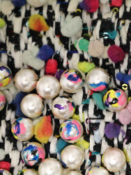 Mitaines CHANEL T 7 cuir perles Collection Graffiti