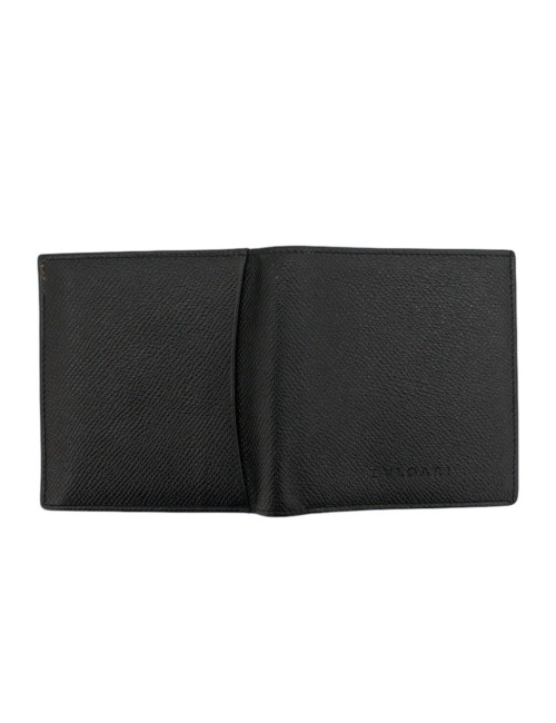Porte cartes BULGARI cuir grainé noir