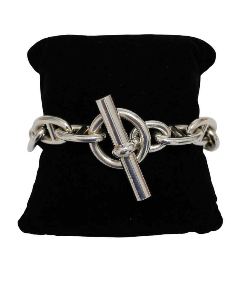 Bracelet grosse maille Chaine D'Ancre HERMES argent
