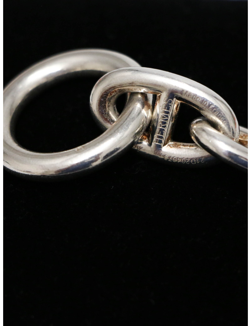 Bracelet grosse maille Chaine D'Ancre HERMES argent