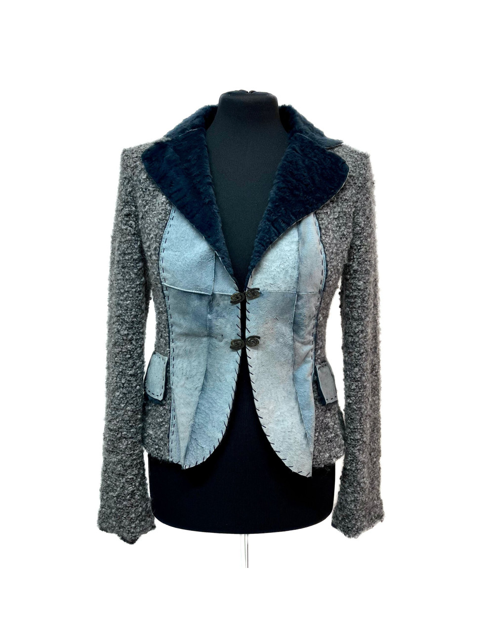 Veste SCERVINO Street laine et peau retournée