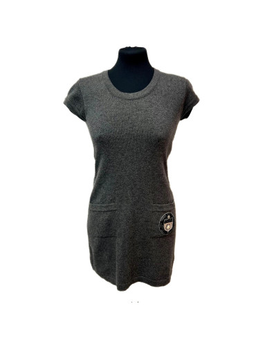 Robe maille CHANEL T36 cachemire gris