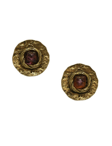 Clips CHANEL pâte de verre améthyste