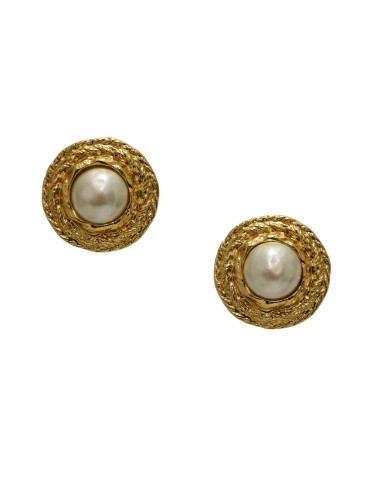 Clips CHANEL perles nacrées vintage