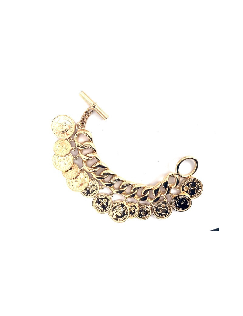 Bracelet CHANEL pièces de monnaies dorées