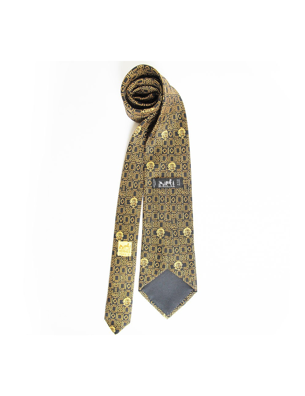 Reasons black silk HERMES tie African