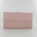 CHANEL grained leather wallet pink