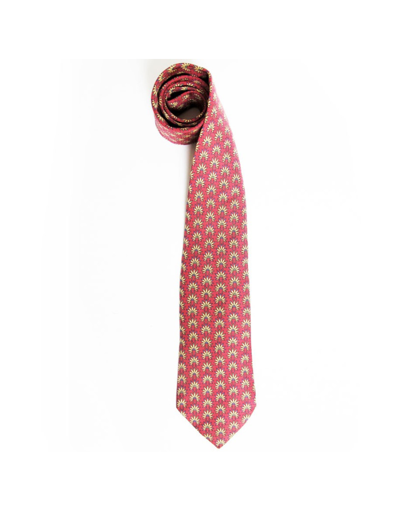 Silk HERMES tie raspberry Indian grounds