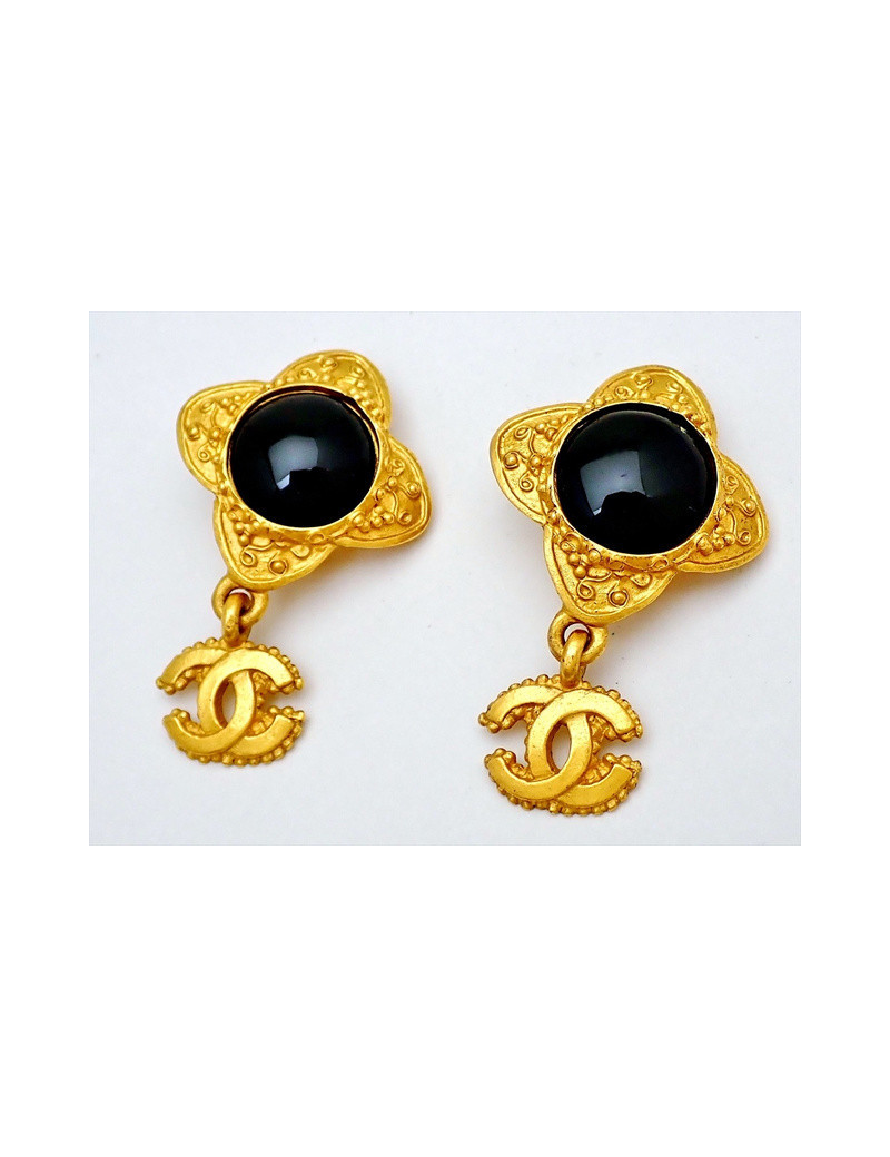 Clips CHANEL noir et dorés