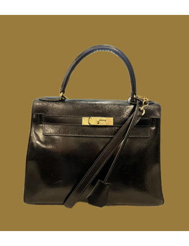 Sac Kelly box 28 HERMES noir